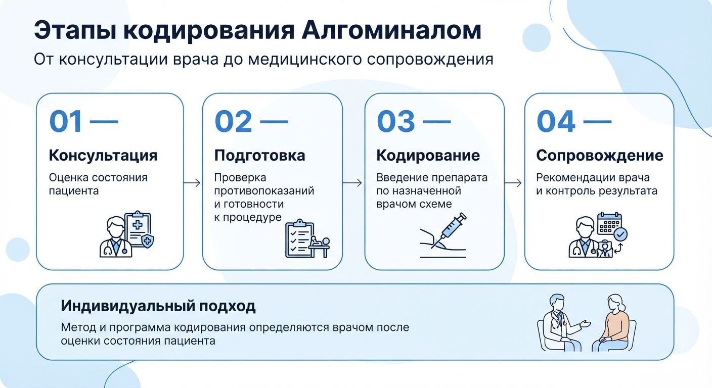 Кодирование препаратом «Алгоминал» в Бобруйске инфографика